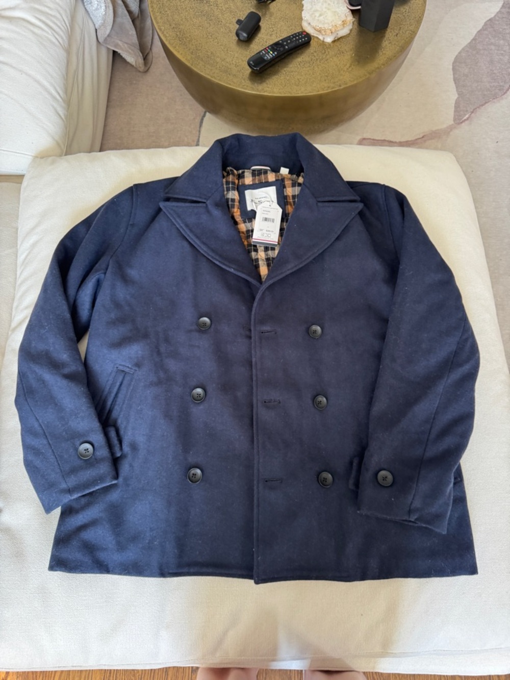 Ben Sherman Blue/ Navy Wool Blend Peacoat SZ L BNWT Men’s Fashion